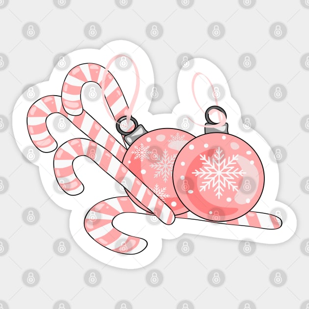 Pink Christmas Sticker by AuburnQuailart